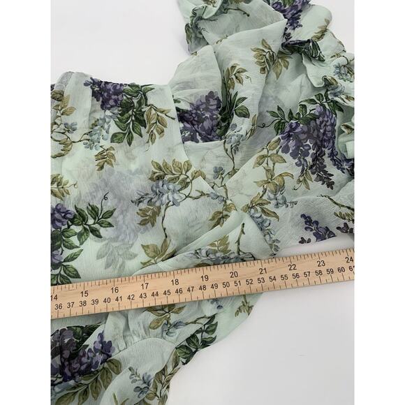 byTiMo Dress Women's Large Mini Bohemian Floral Ruffle Trim Belt Wrap NEW - Picture 8 of 16